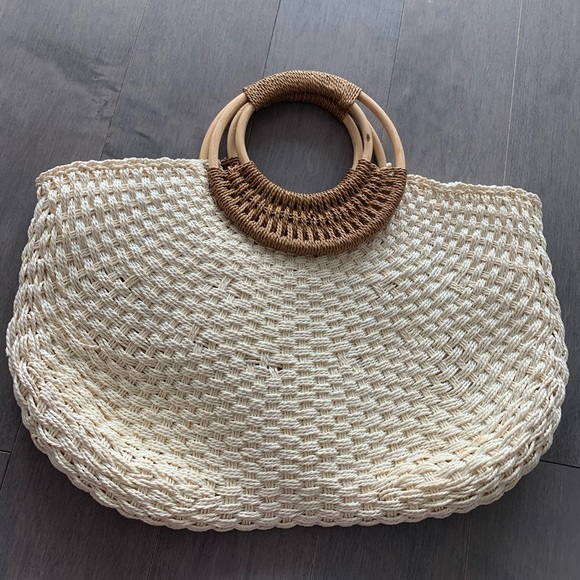 Summer beige straw bag - Picture 5 of 5